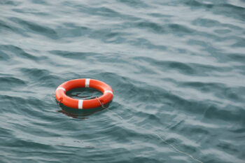 life preserver floating on the sea